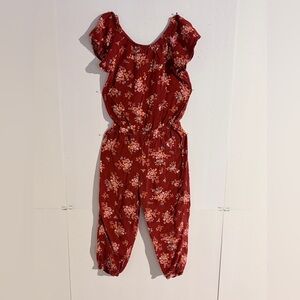 Place Burgundy Floral Jumpsuit